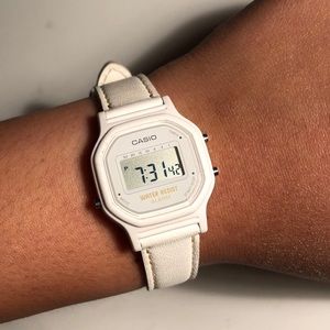 White Casio watch